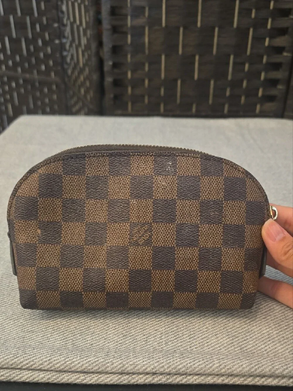 Louis Vuitton Damier Ebene Cosmetic Pouch PM (AS IS / Read Description)